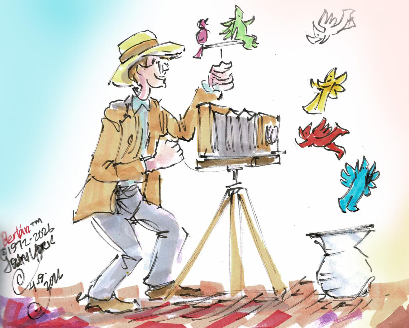 Photographing Blerbins John Randall York York Copyright 1972-2026 An old time photographer takes a picture of some Blerbins with his wooden camera. Photographing Blerbins John Randall York York Copyright 1972-2026 An old time photographer takes a picture of some Blerbins with his wooden camera.